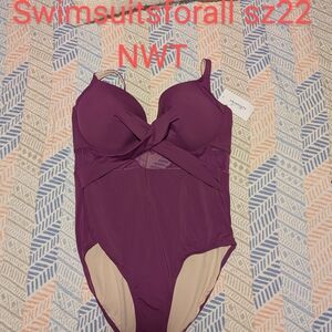 Swimsuits For All Women's Purple One-Piece Swimsuit